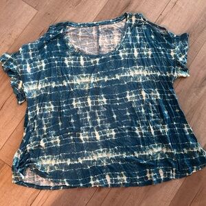 Lane Bryant Blue and White Swing Tee